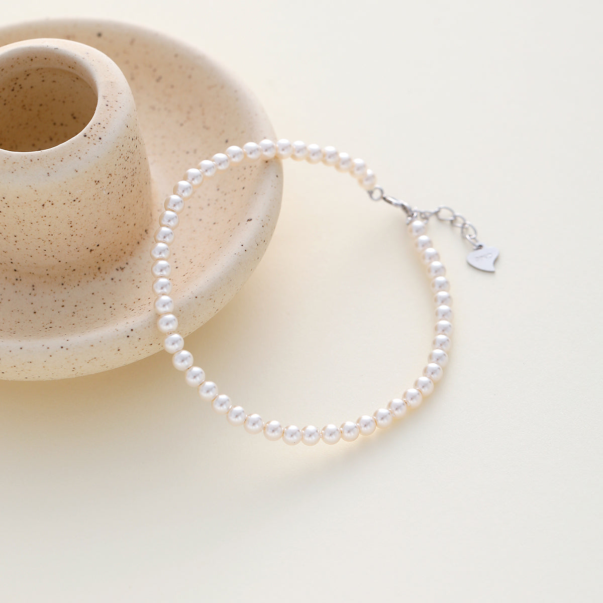 Dainty Pearl Beaded Bracelet – 925 Sterling Silver