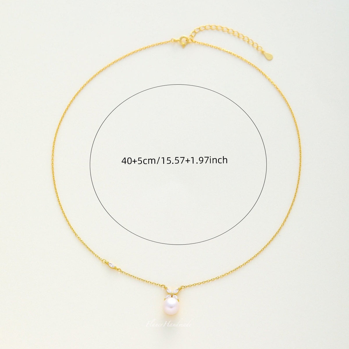 Freshwater Pearl & CZ Flower Necklace – Gold & Silver