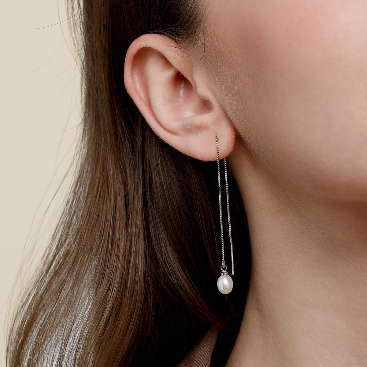 Freshwater Pearl Threader Earrings – Gold & Silver